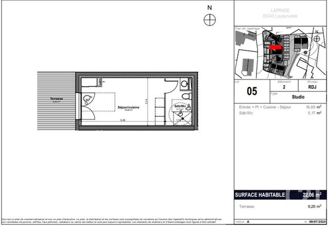 Appartement F1 à vendre - 1 pièce - 22,06 m2 - Loudenvielle - 65 - MIDI-PYRENEES